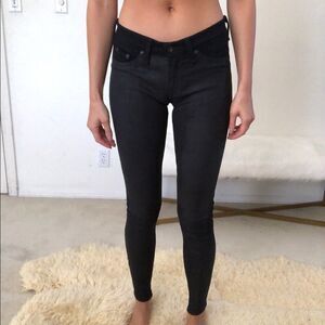 Rag and bone lamb leather panel black skinny jeans
